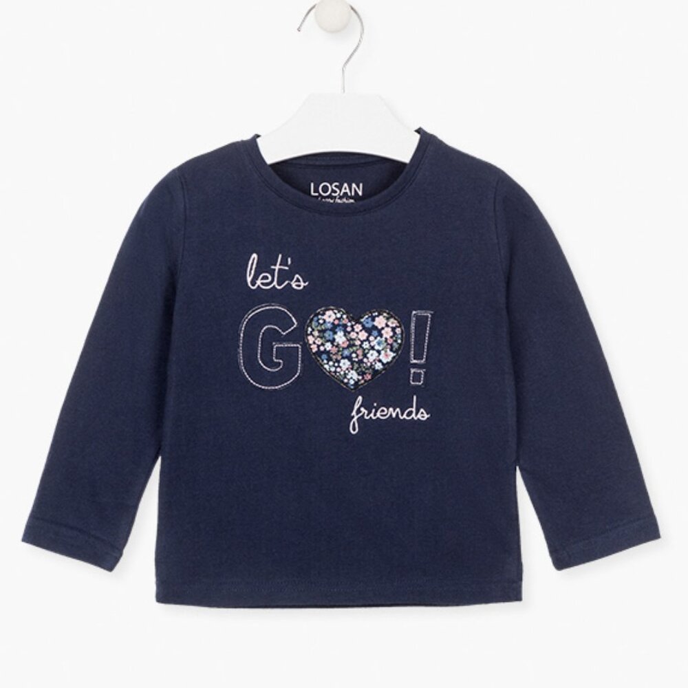 Navy Long Sleeve Kids Tee